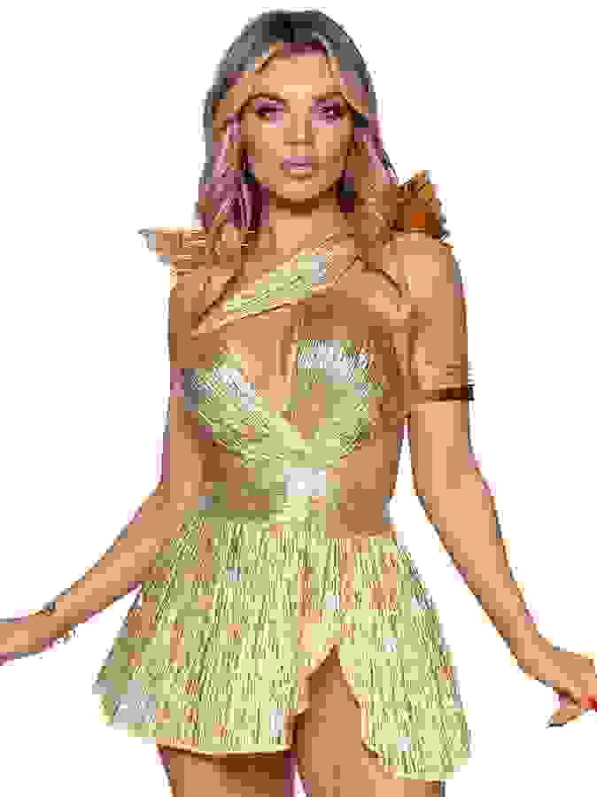 Leg Avenue Golden Angel Costume, Gold, hi-res
